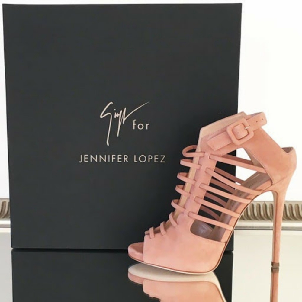 NWOT Giuseppe Zanotti by Jennifer Lopez JLo Caged Booties Sandals Heels, 40